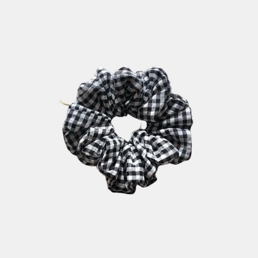 Black Gingham Scrunchie
