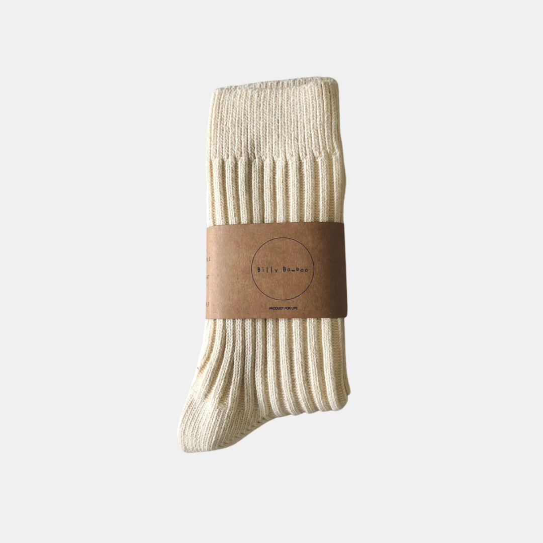 Buttercream Ribbed Socks