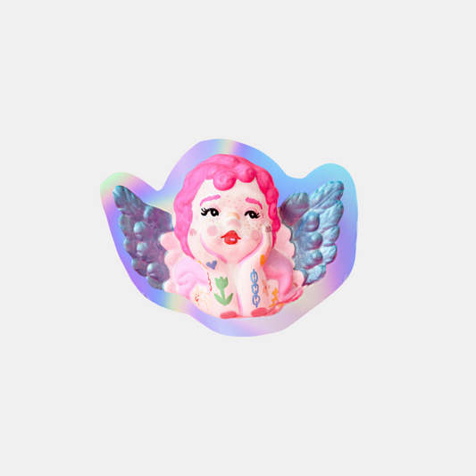 Tattoo Cherub Holographic Sticker