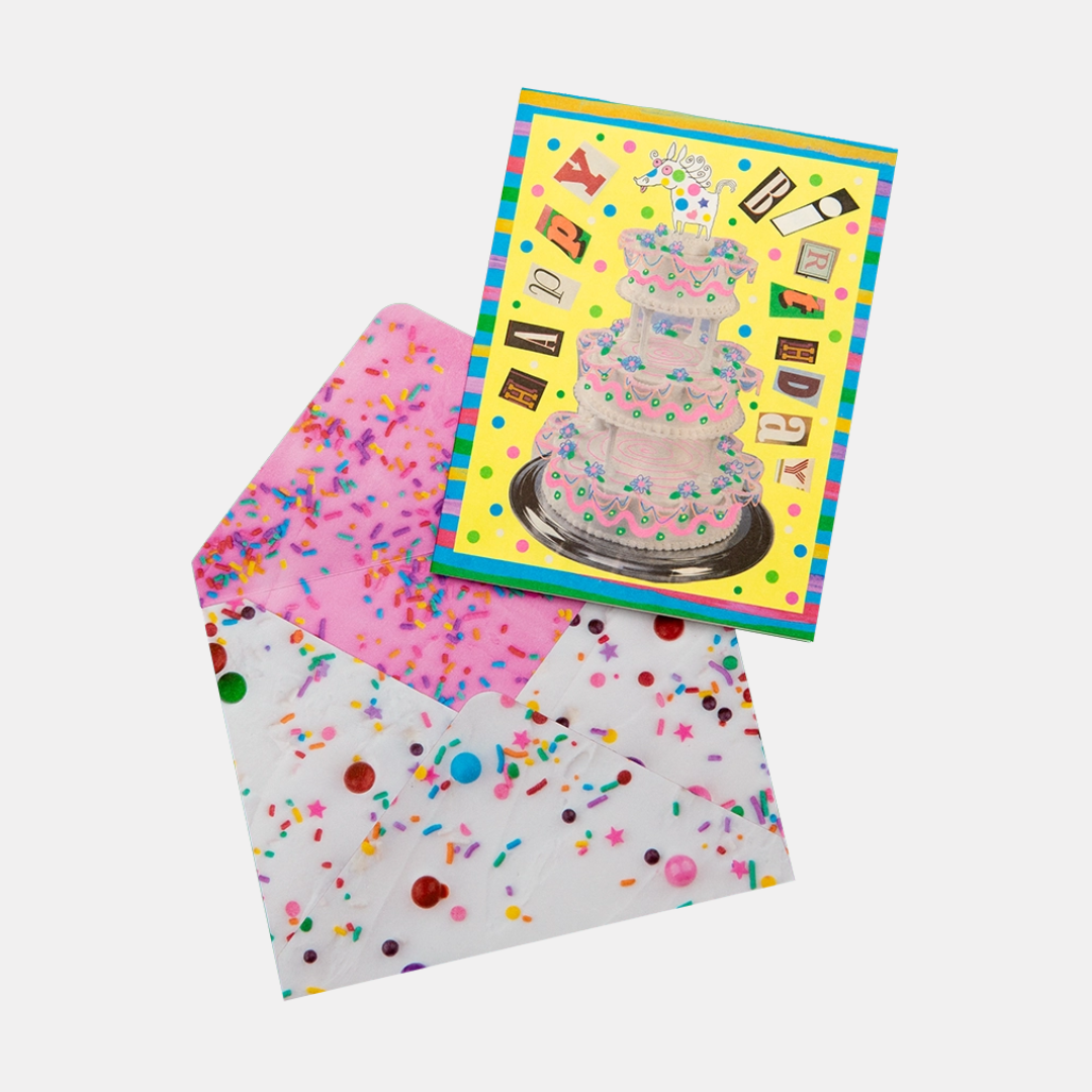 Happy Birthday Collage Cake Card