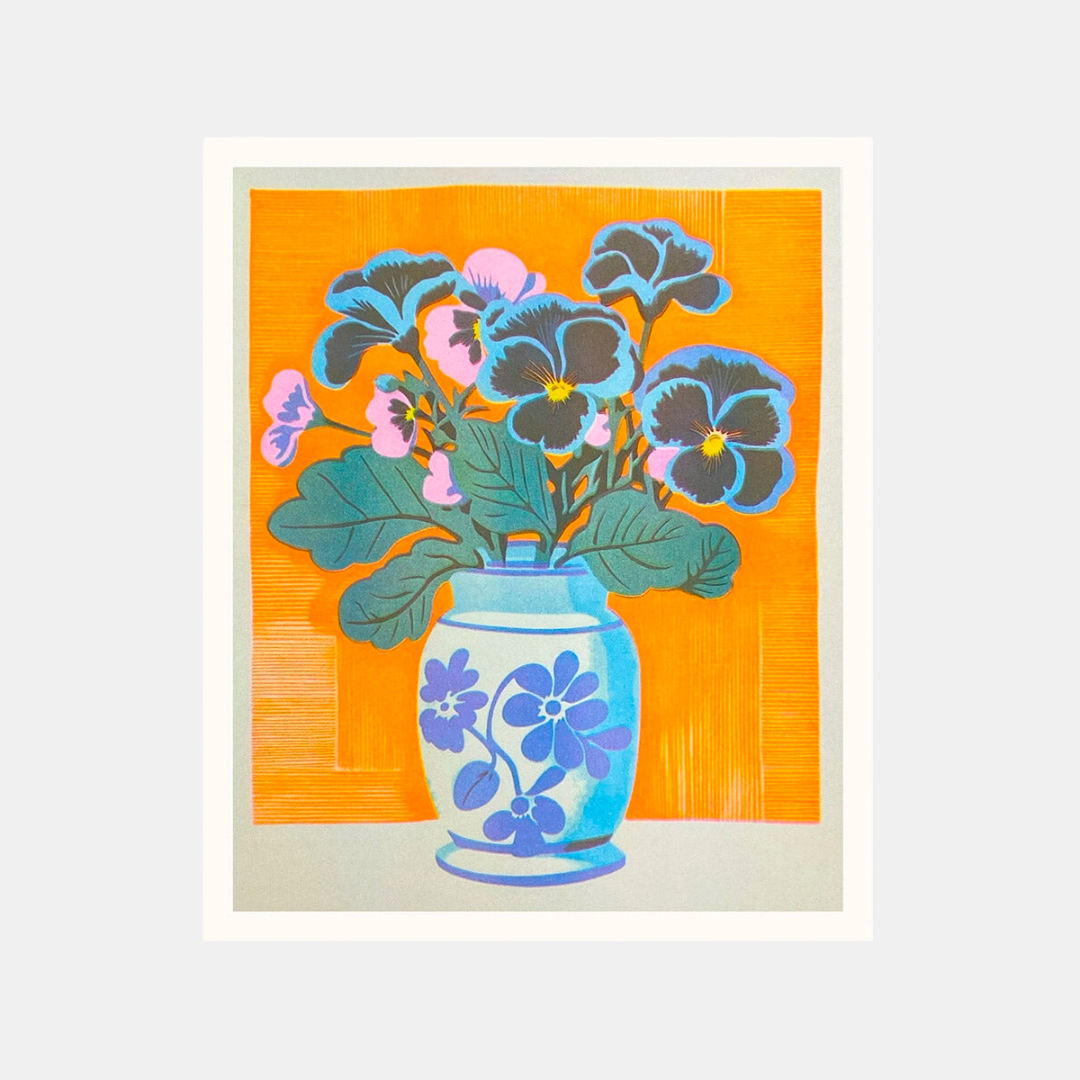 Pansies Vase Print