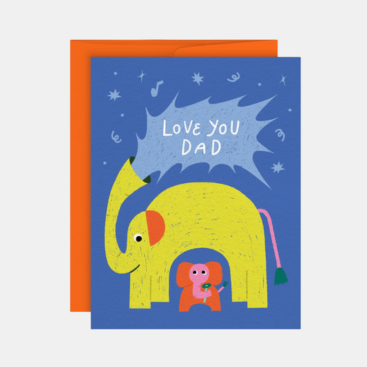 Love You Dad Elephants Card