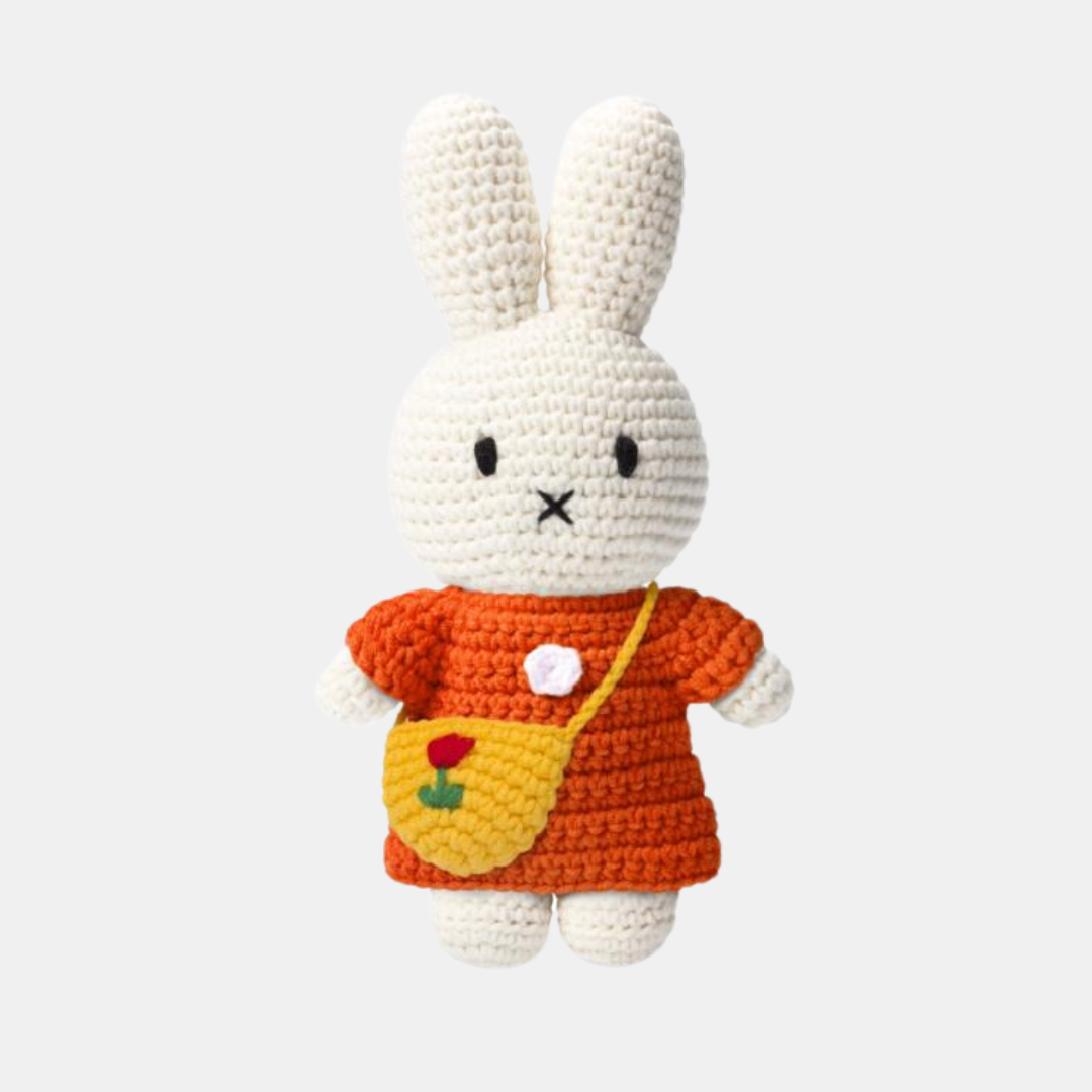 Miffy Orange Dress with Tulip Bag Crochet Plushie