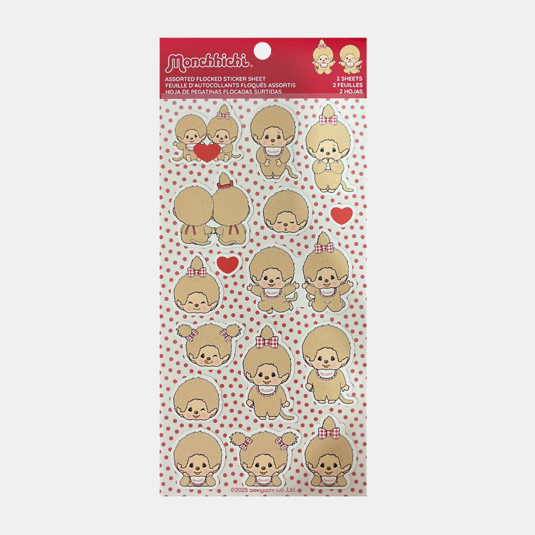 Monchhichi Flocked Sticker Sheet