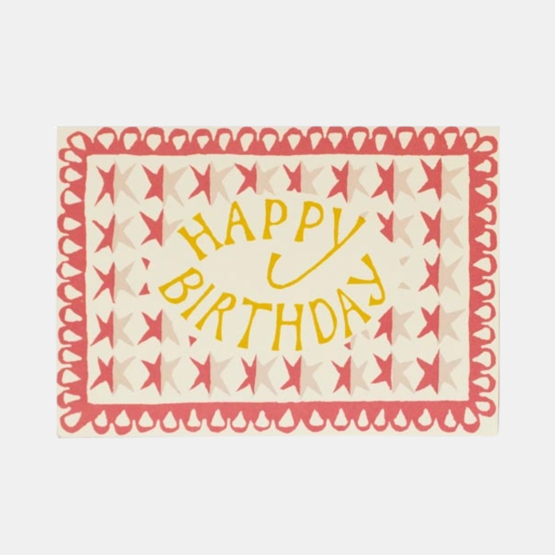 Happy Birthday Red Stars Card