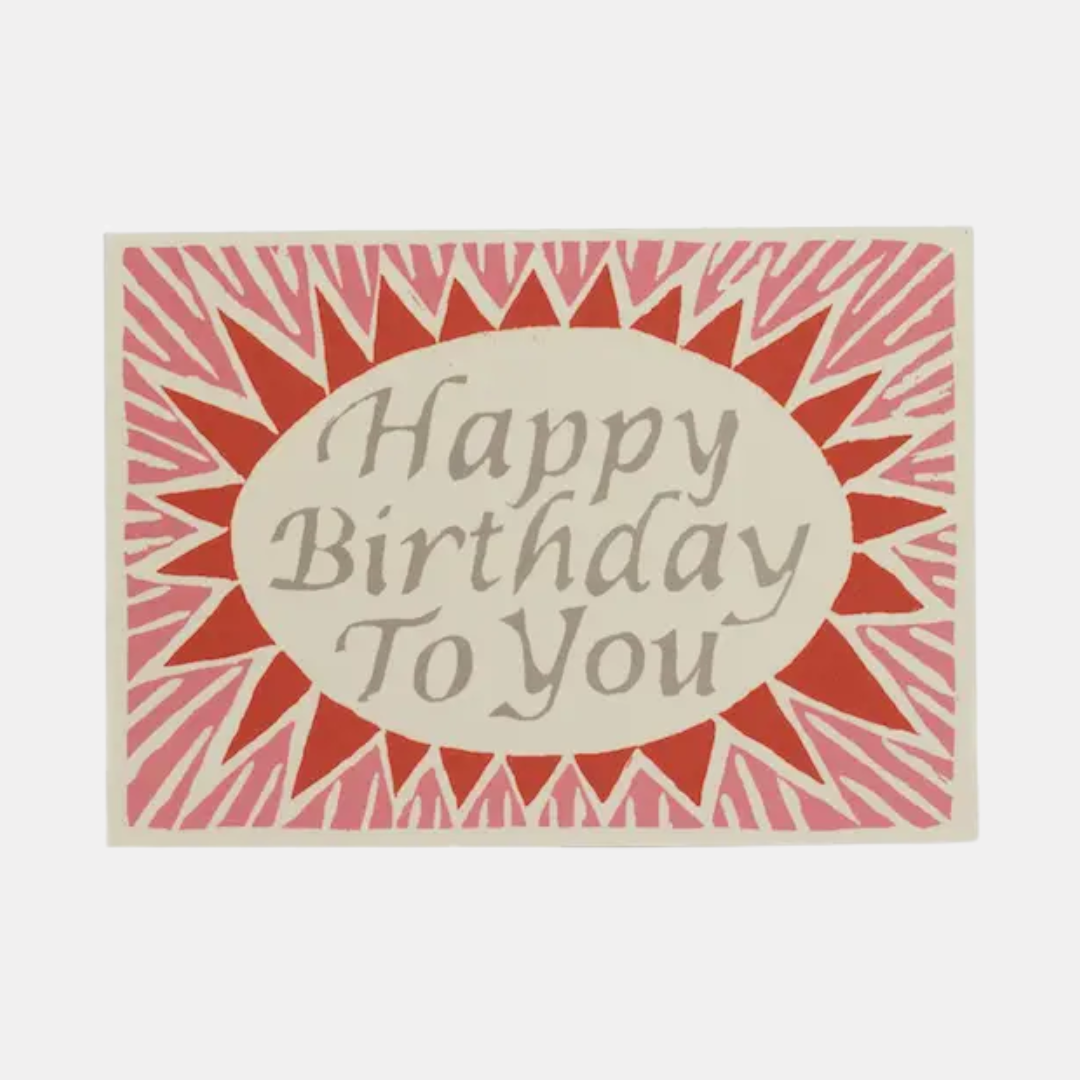 Happy Birthday Pink Burst Card