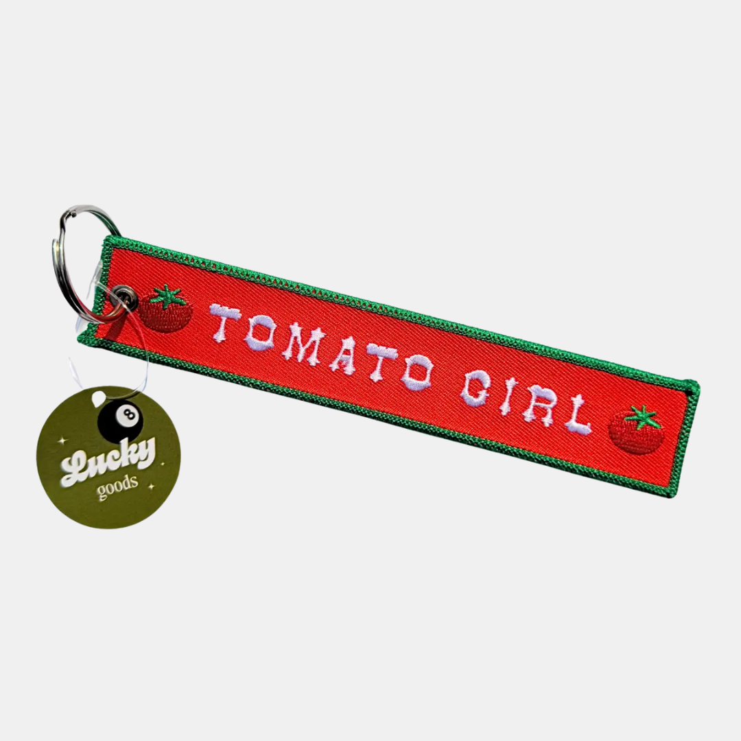 Tomato Girl Embroidered Keychain