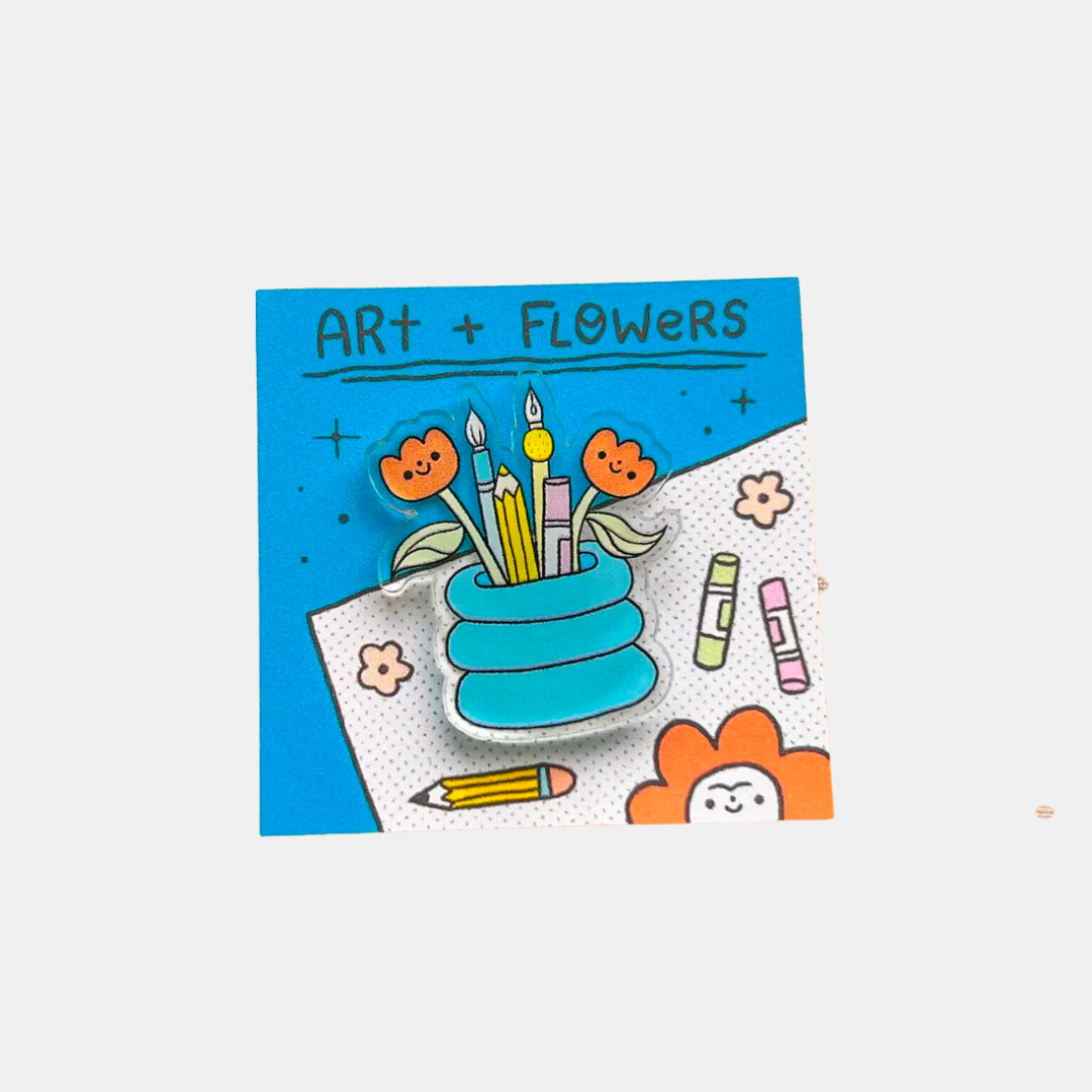 Art + Flowers Pin