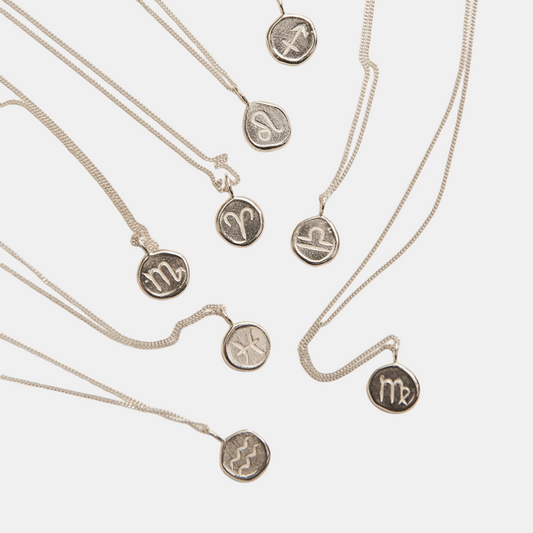 Silver Zodiac Disc Necklace