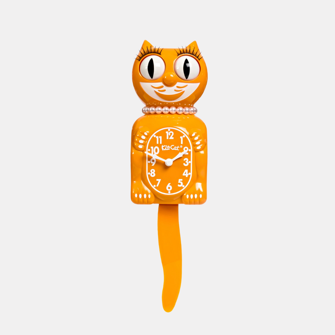 Festival Orange Lady Kit-Cat Klock