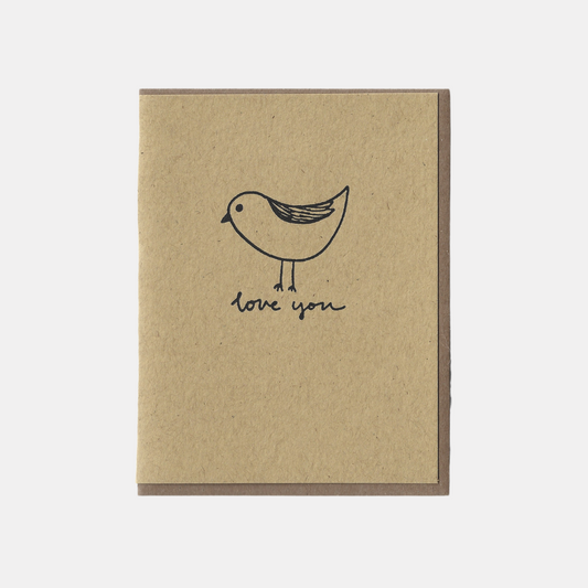 Kraft Love You Birdie Card
