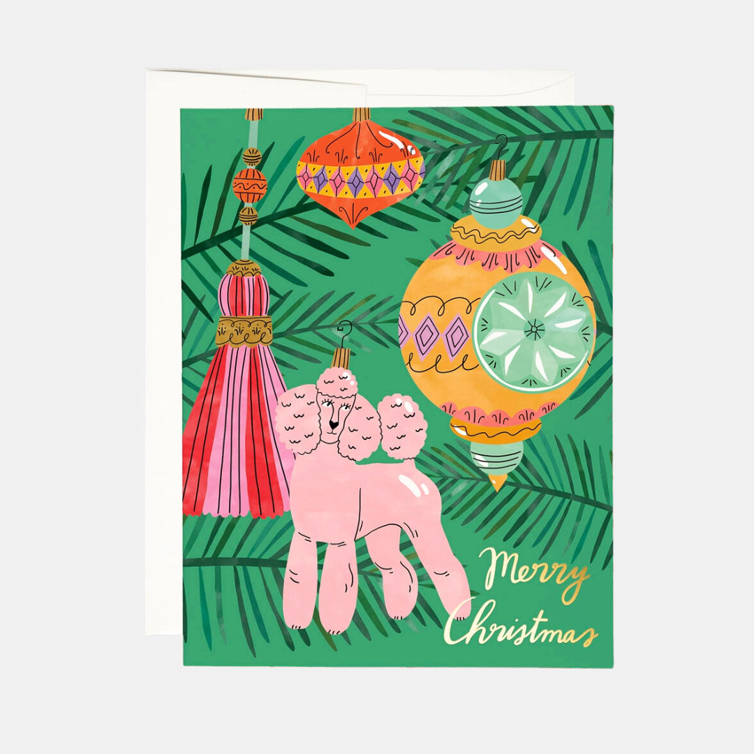 Christmas Poodle Card