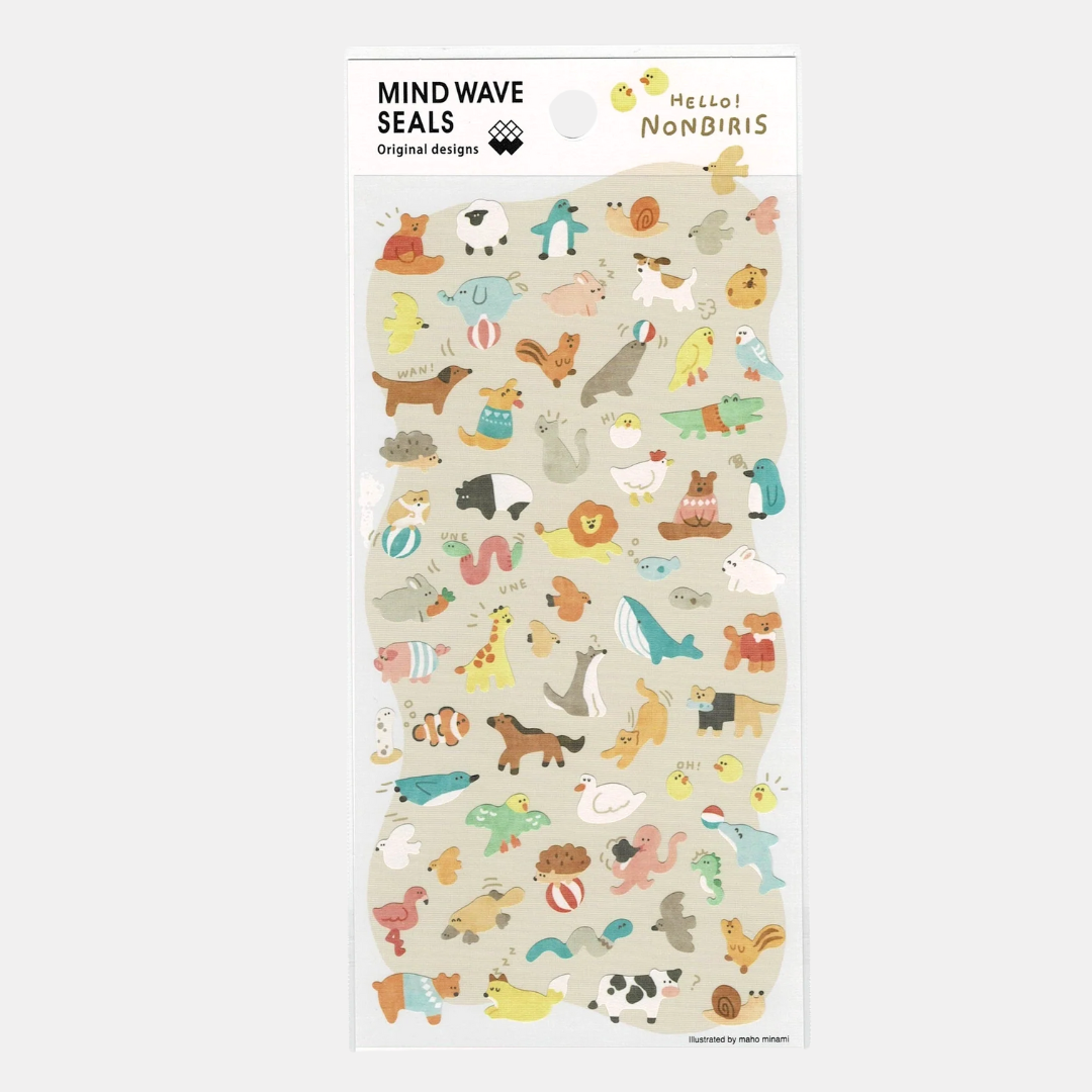 Hello Nonbiris Animal Sticker Sheet