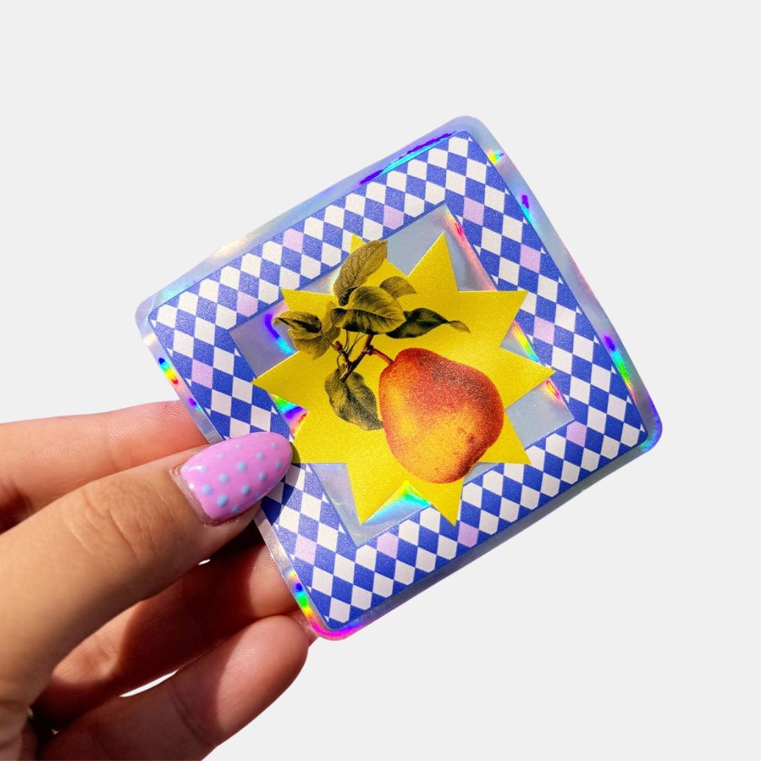 Pear Holographic Tile Sticker