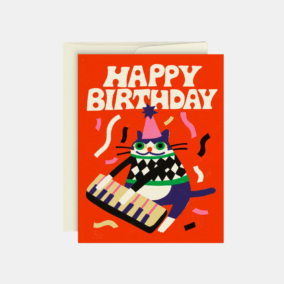 Jazzy Cat Birthday Card