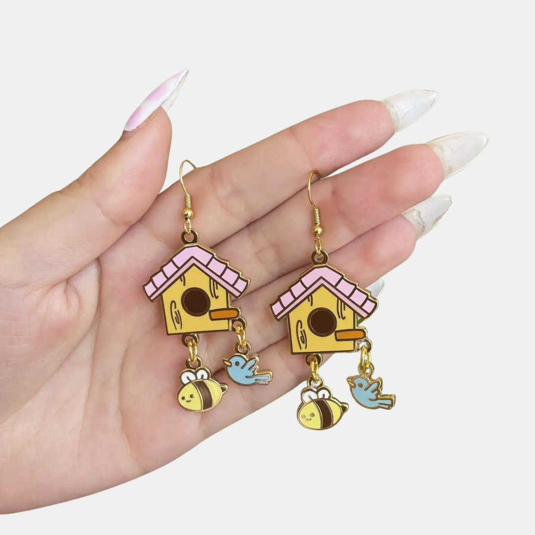 Birdhouse Earrings