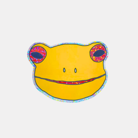 Golden Glitter Froggy Face Sticker