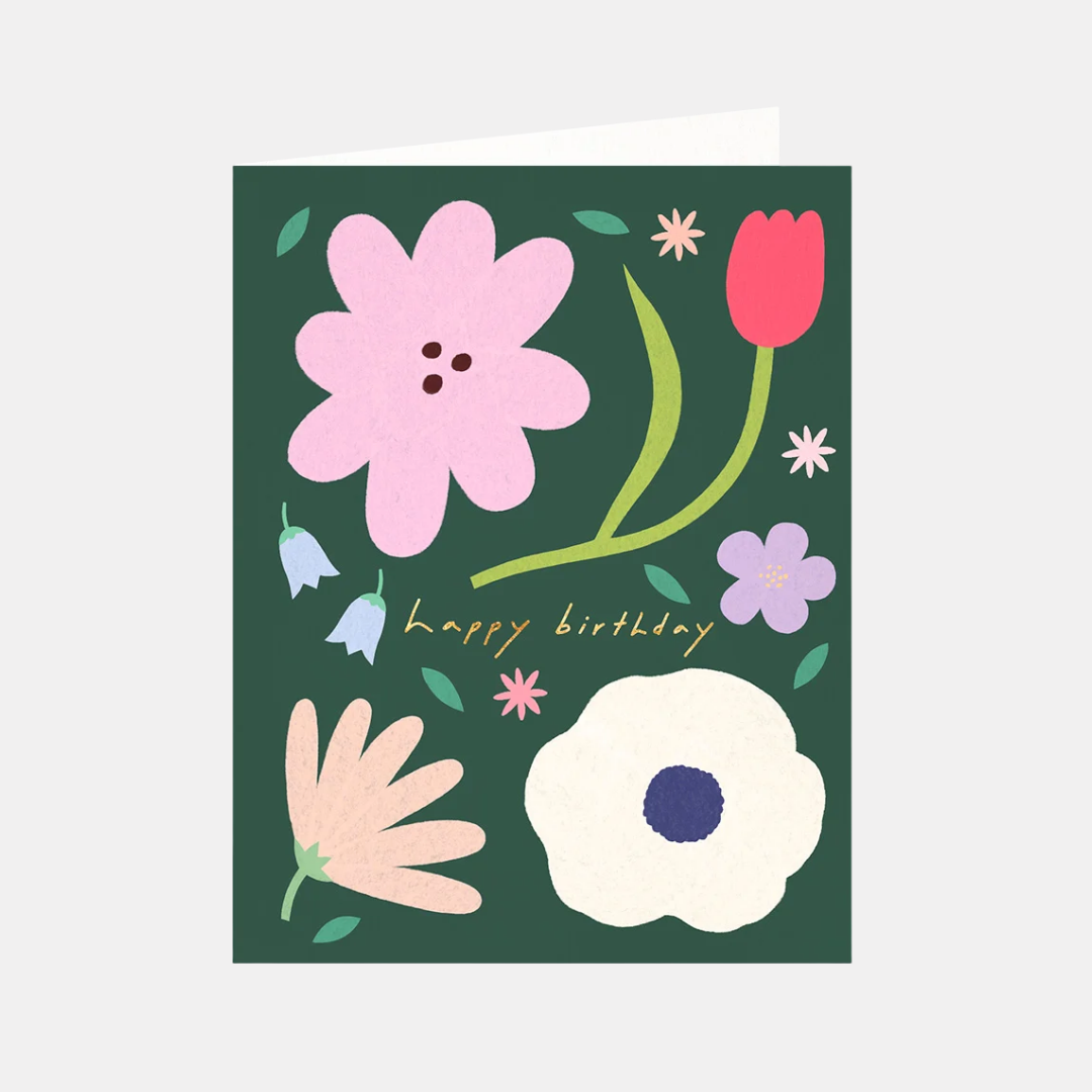 Happy Birthday Flowers Card