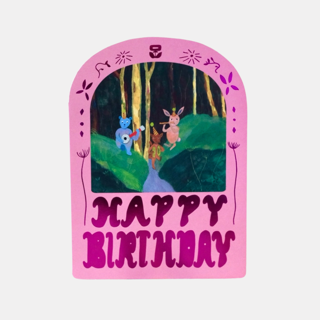Happy Birthday Forest Animals Die Cut Card