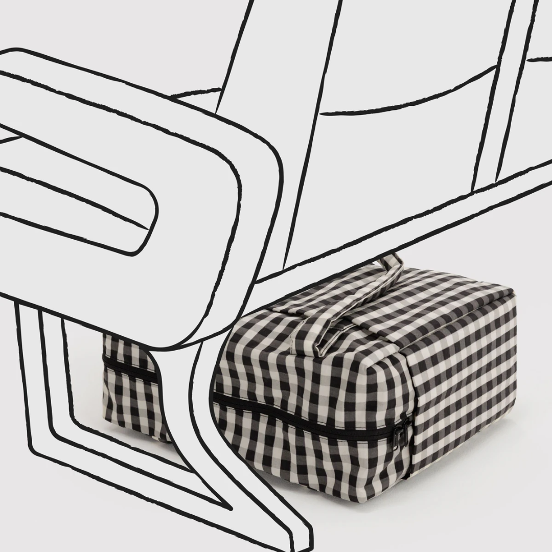 Black and Cream Gingham Small Cloud Carry-On