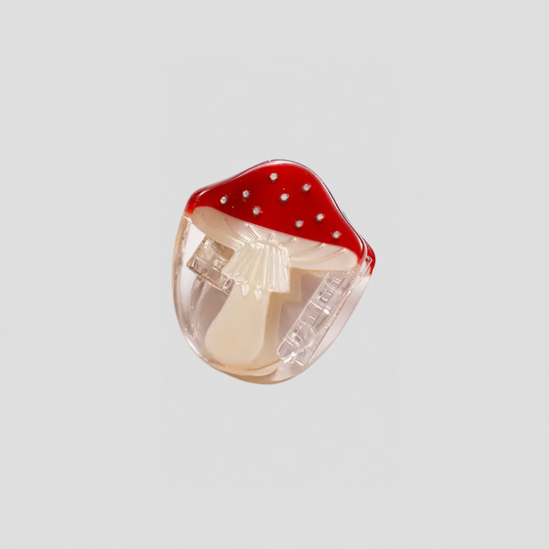 Red Mini Mushroom Hair Claw