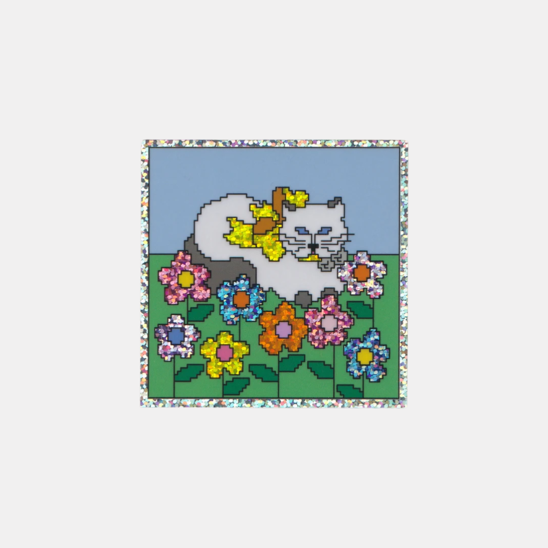 Flower Kitty Sticker