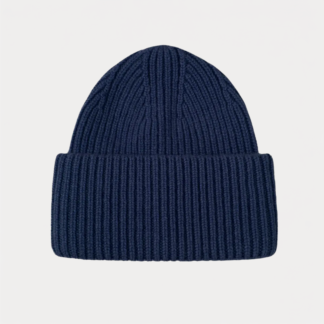 Navy Wool Beanie