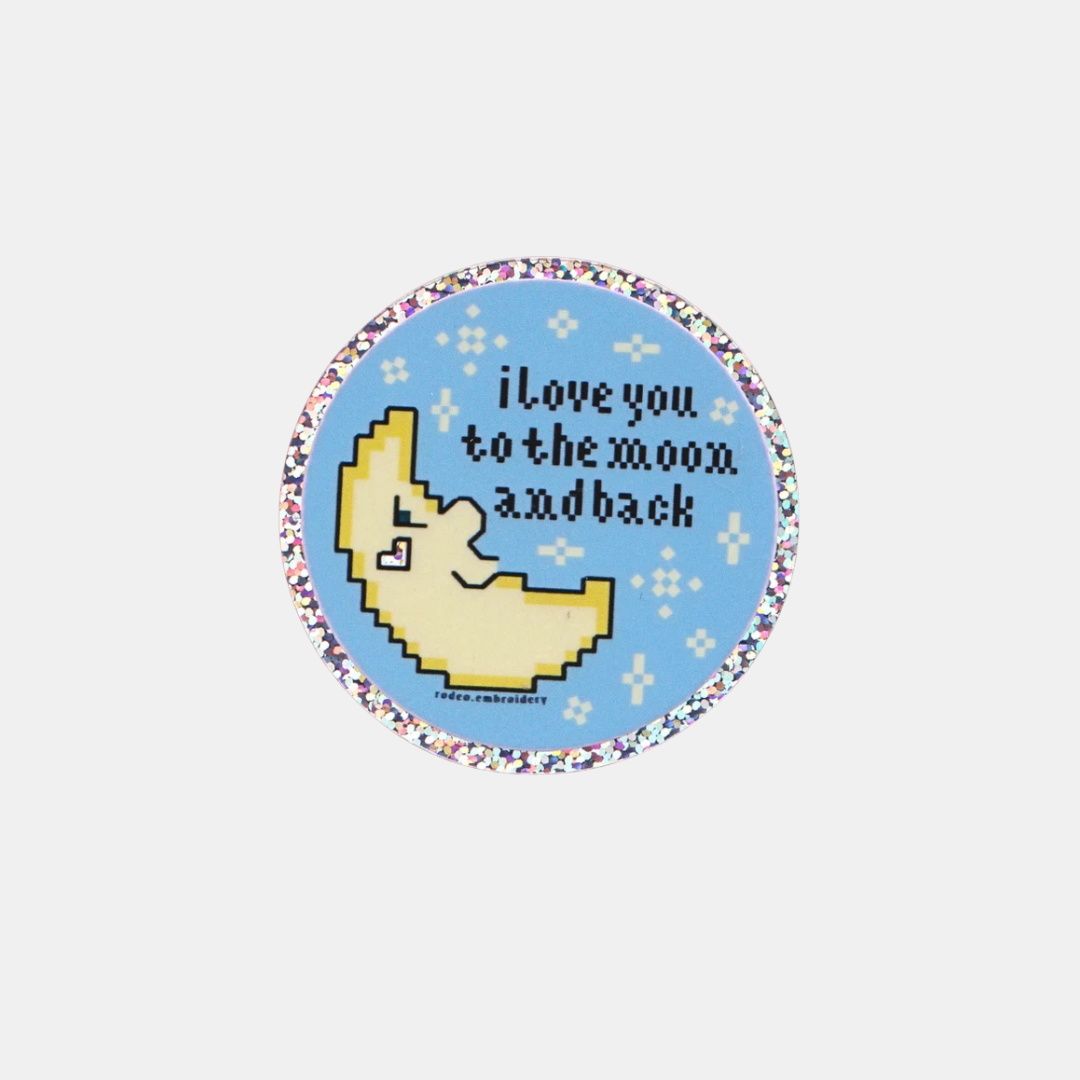 Moon and Back Sticker