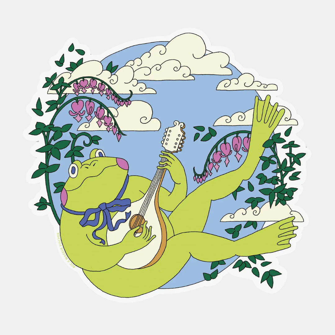 Strumming Frog Sticker