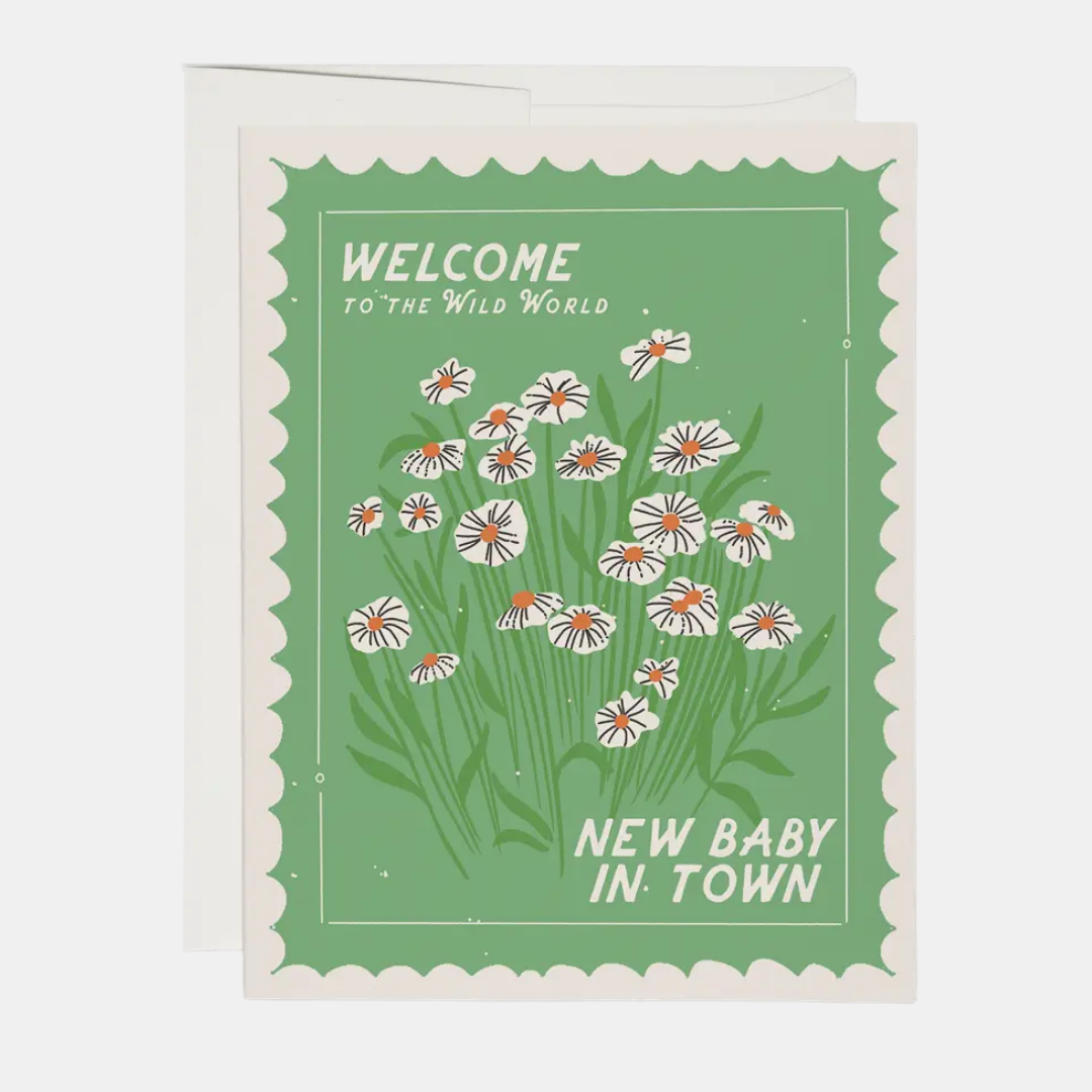 Welcome To The Wild World Baby Card