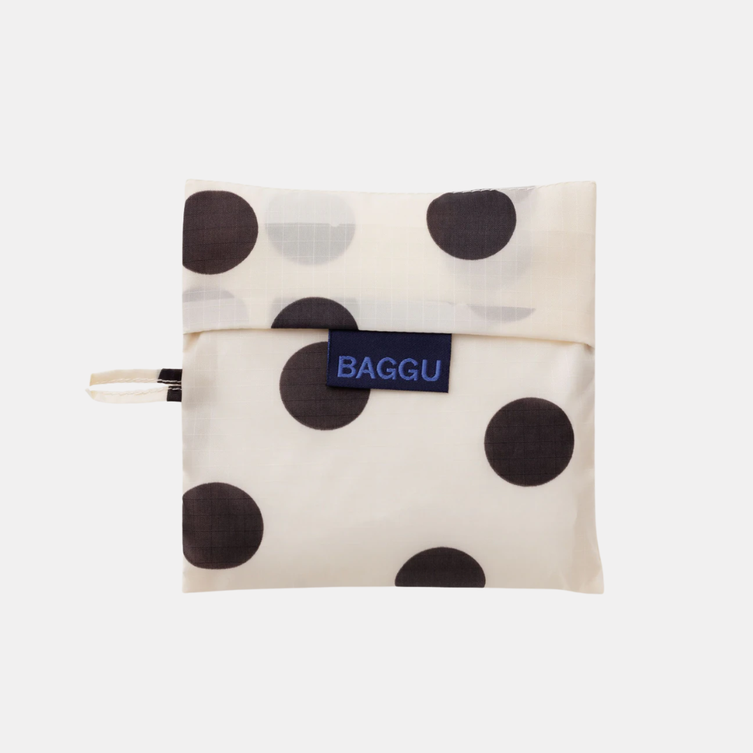 Cream and Black Polka Dot Standard Baggu