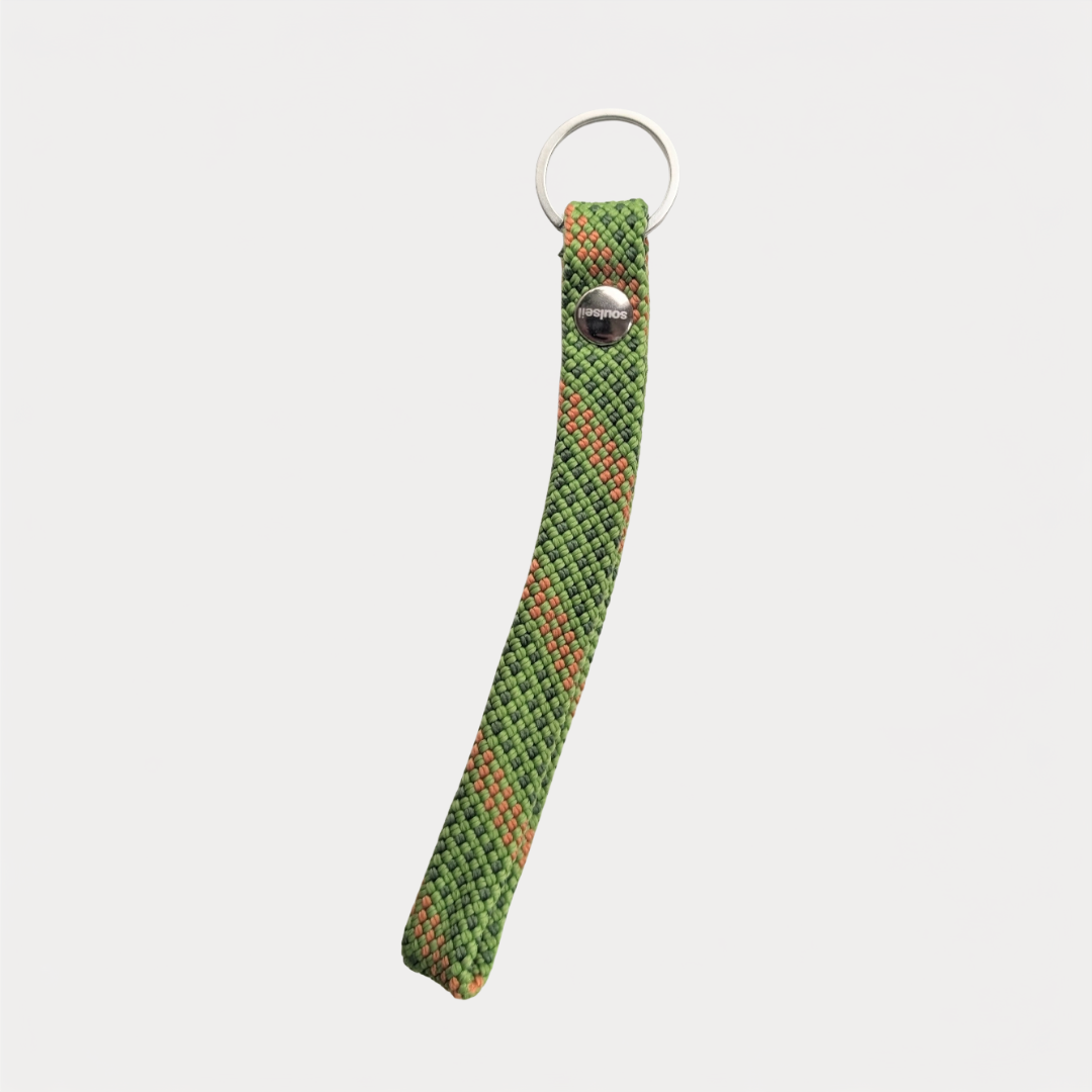 Green and Orange Braided Loop Keychain
