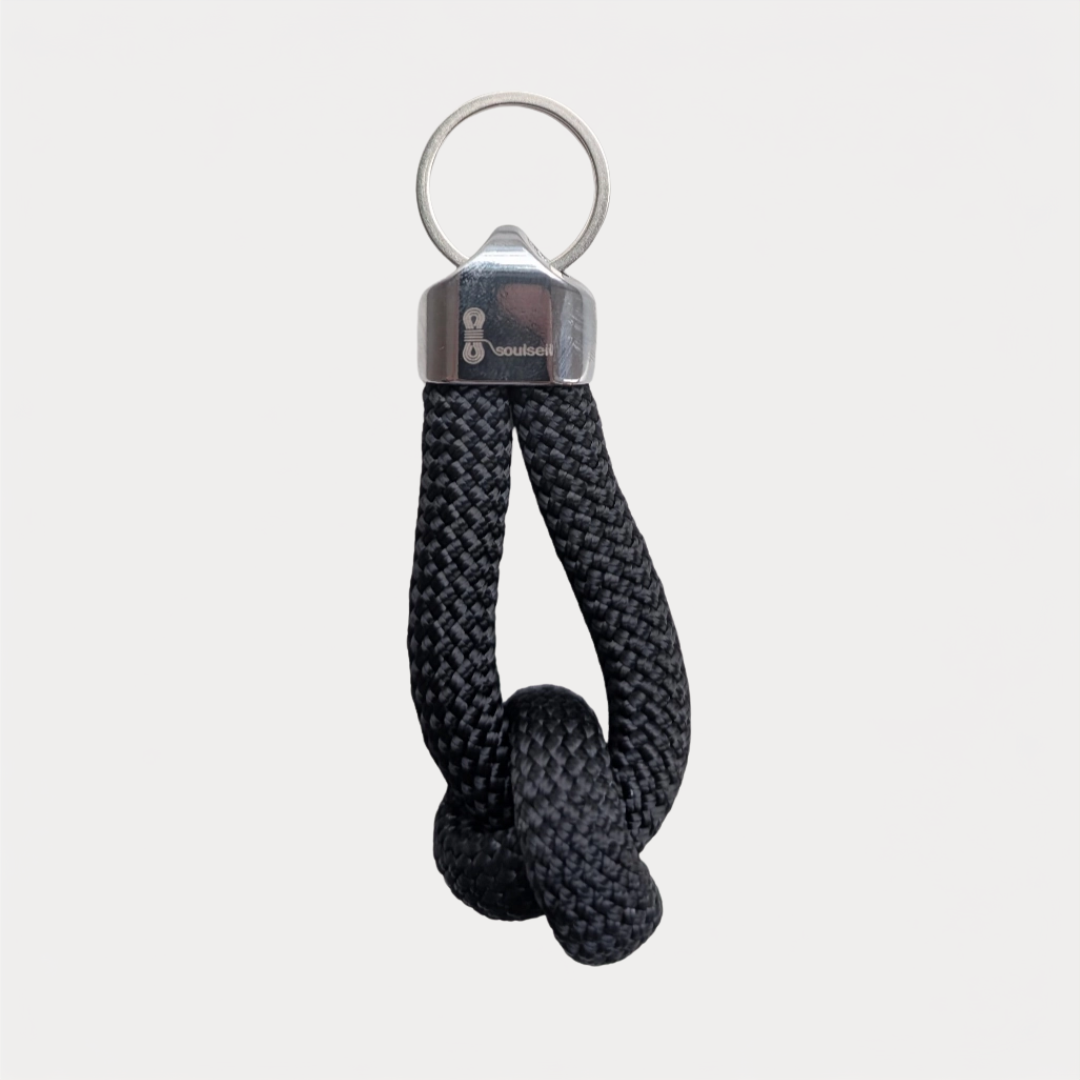 Black Braided Knot Keychain
