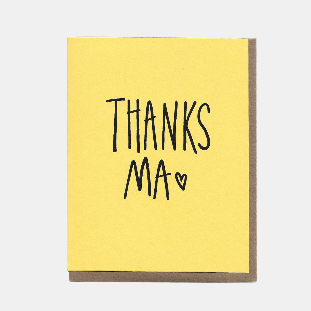 Yellow Thanks Ma Card