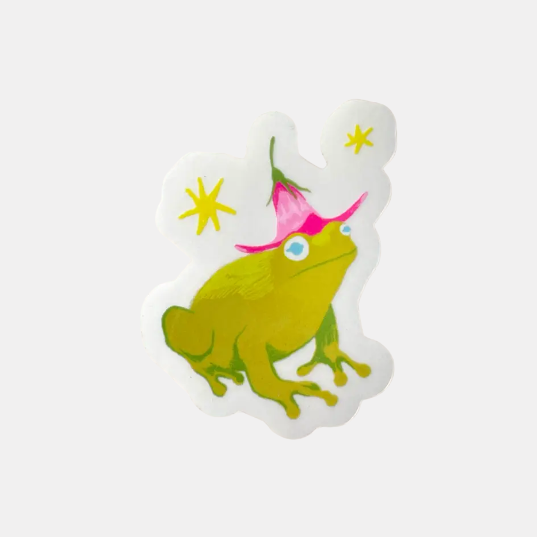 Flower Hat Frog Sticker