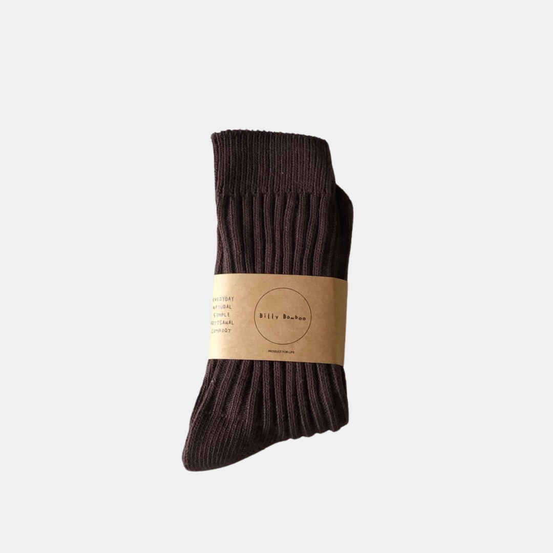 Dark Chocolate Ribbed Socks