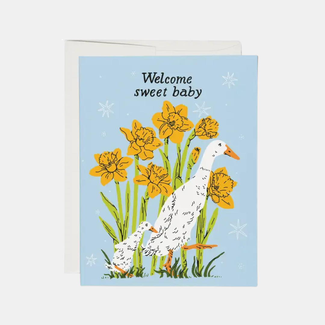 Welcome Sweet Baby Goose Card