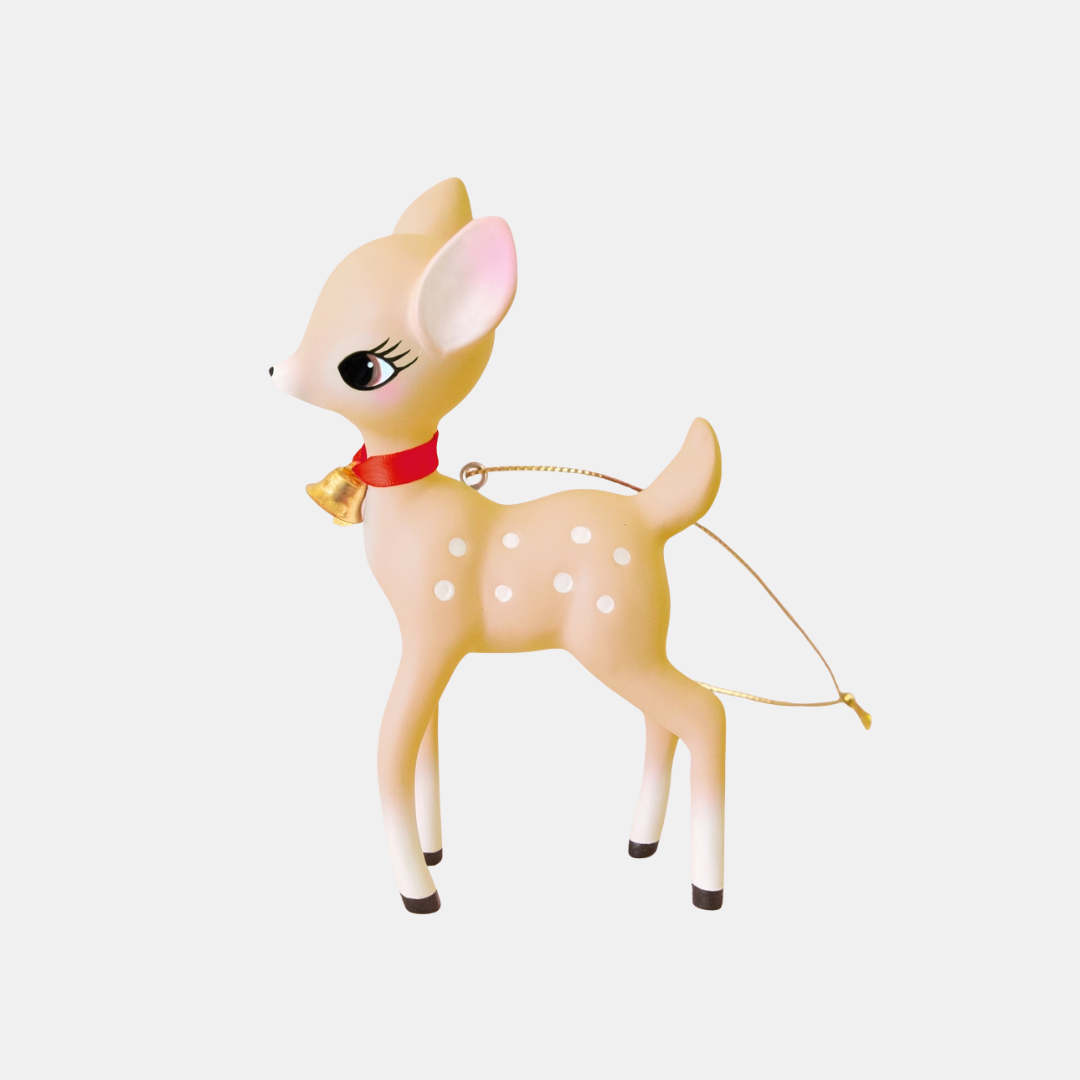 Beige Retro Deer Ornament
