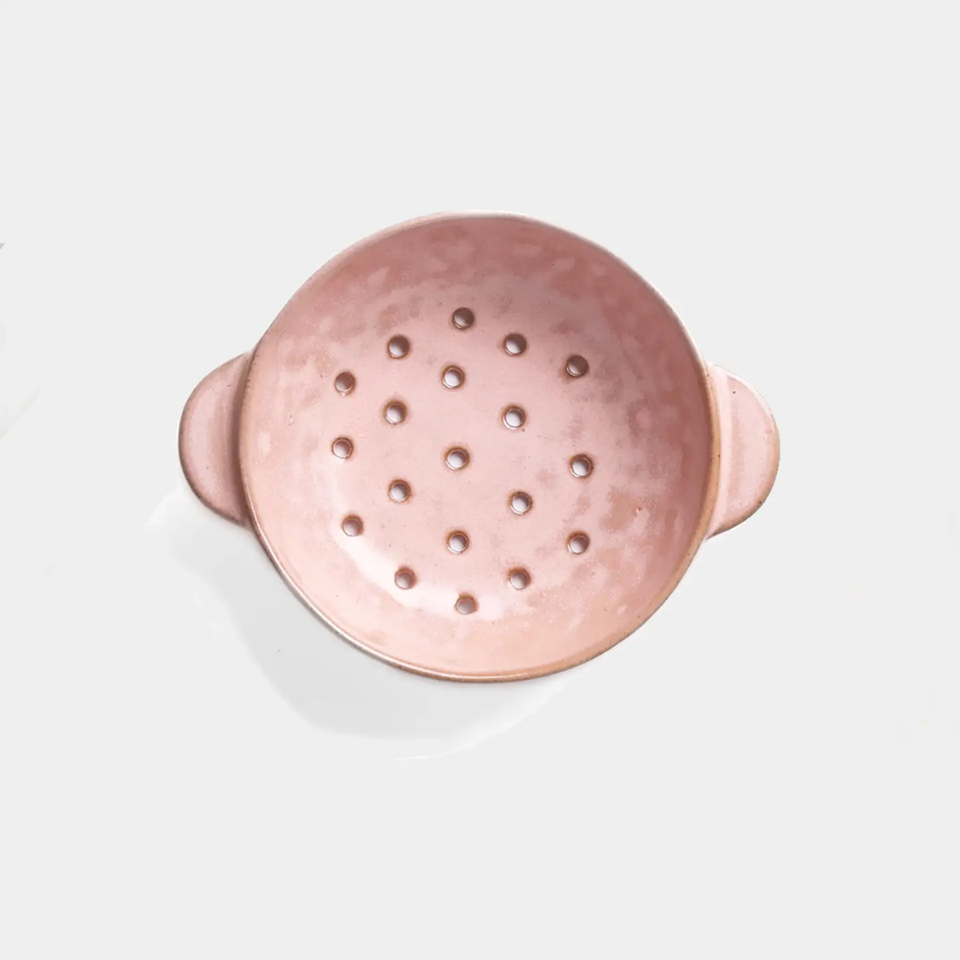 Pink Ceramic Berry Colander