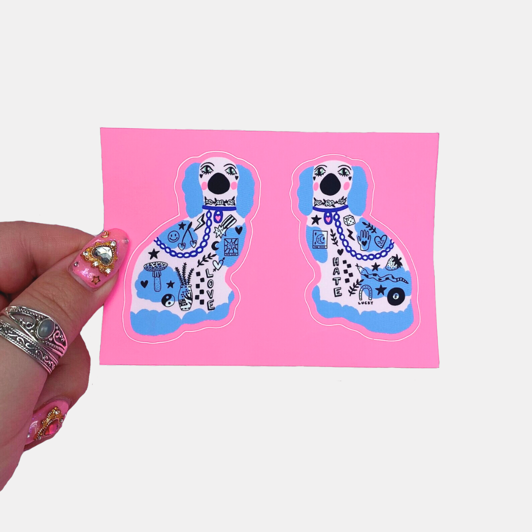 Tattooed Staffordshire Dogs Sticker Sheet