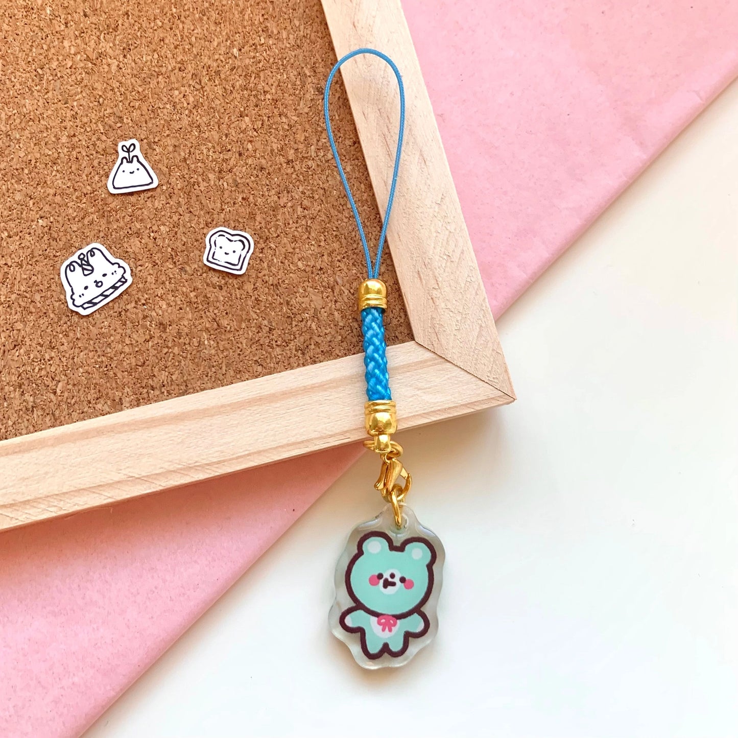 Blue Bear Phone Charm