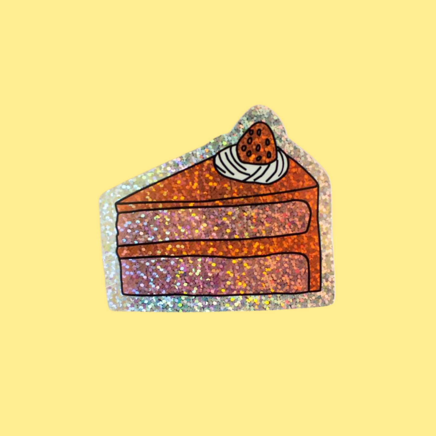 Glitter Cake Slice Sticker