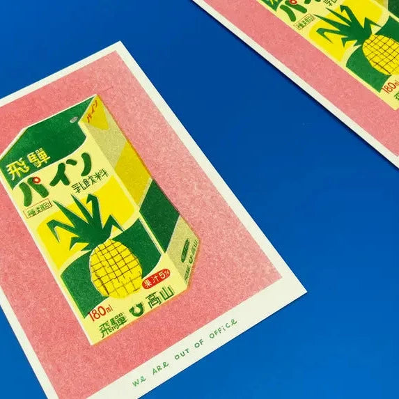 Japanese Box of Pineapple Juice Riso Print