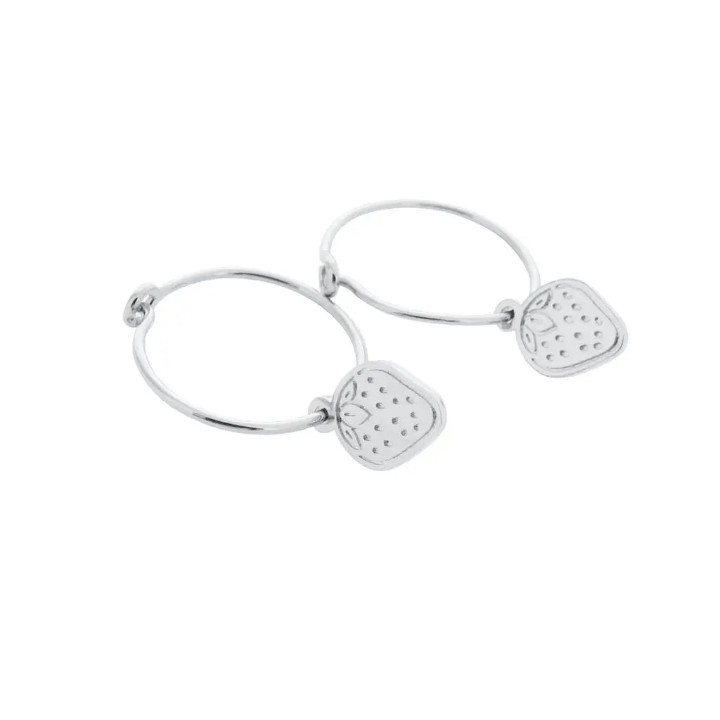 Magic Charm Strawberry Hoops | Silver