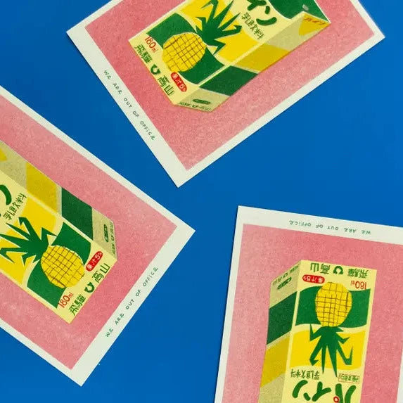 Japanese Box of Pineapple Juice Riso Print