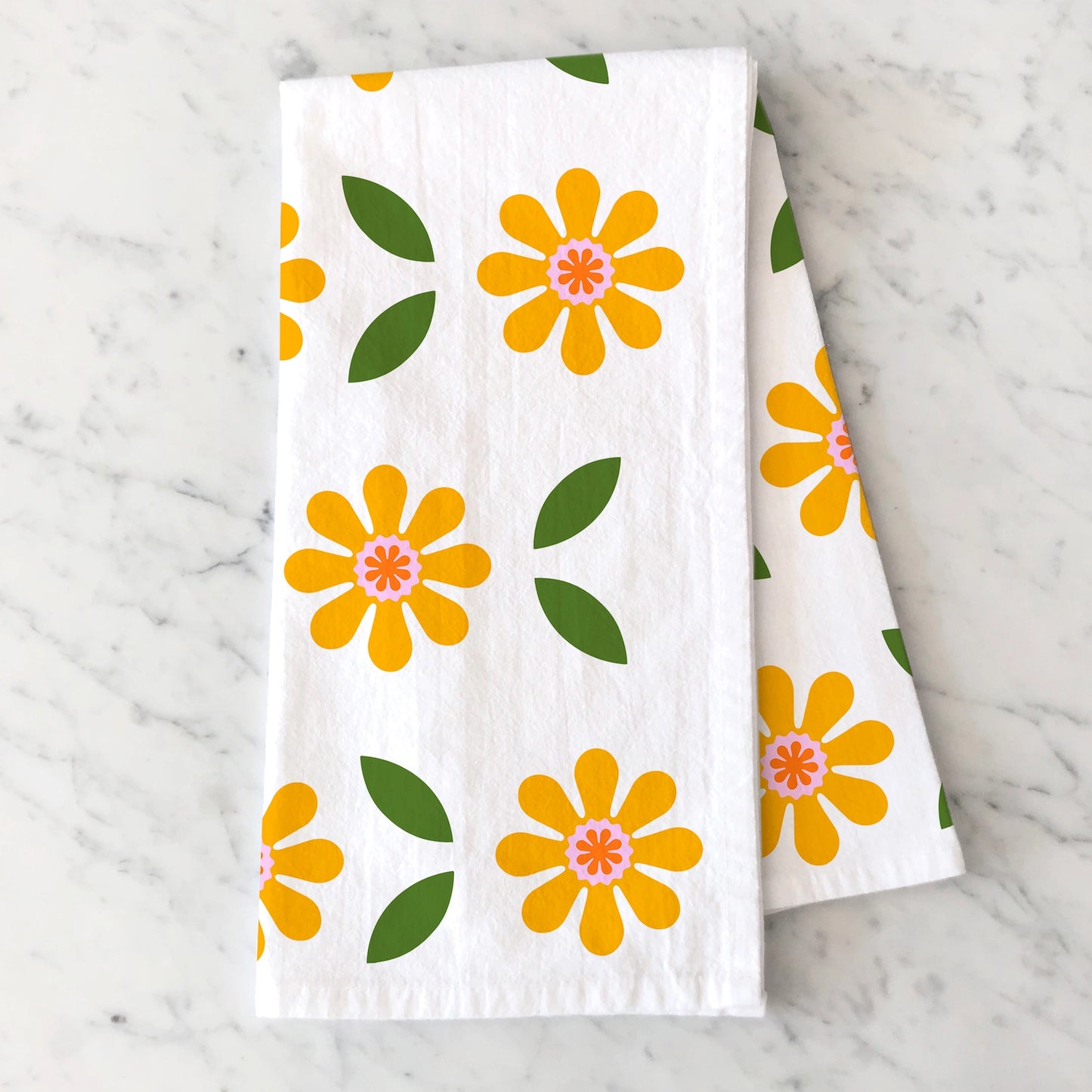 Side to Side Daisies Tea Towel