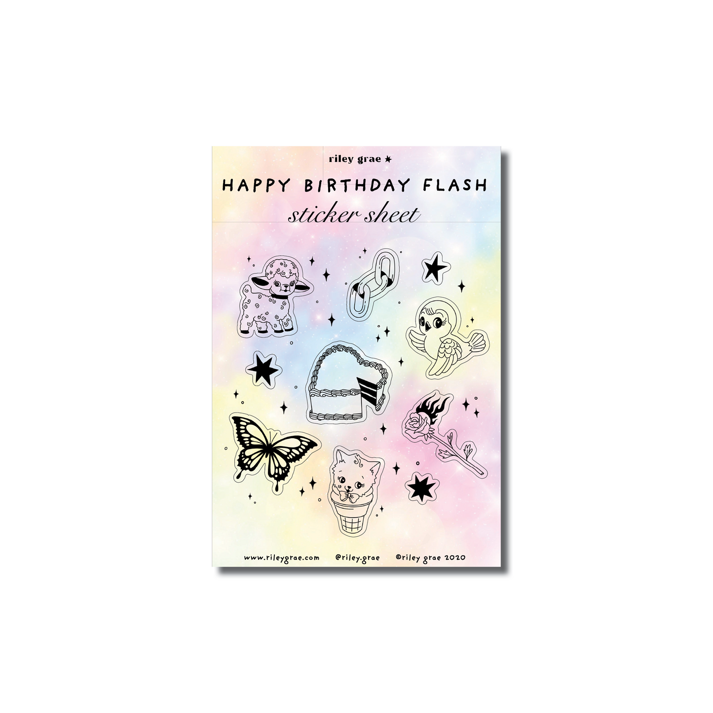 Happy Birthday Flash Sticker Sheet