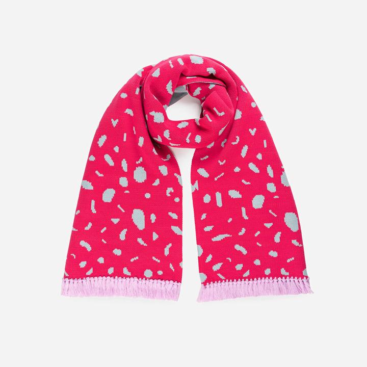 Terrazzo Fringe Scarf | Stone Blue Fuschia