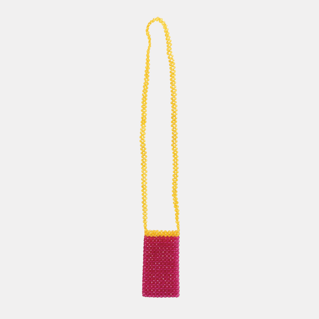 Two-Tone Beaded Crossbody Phone Case