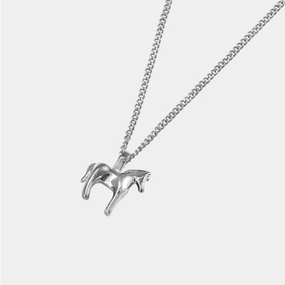 Silver Lunar Horse Necklace